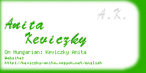 anita keviczky business card